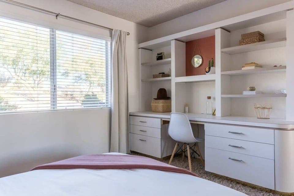 Bookcase And Desk Area