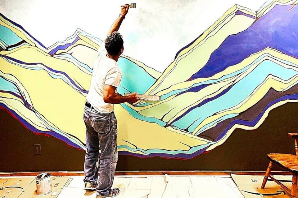 The artist at work
