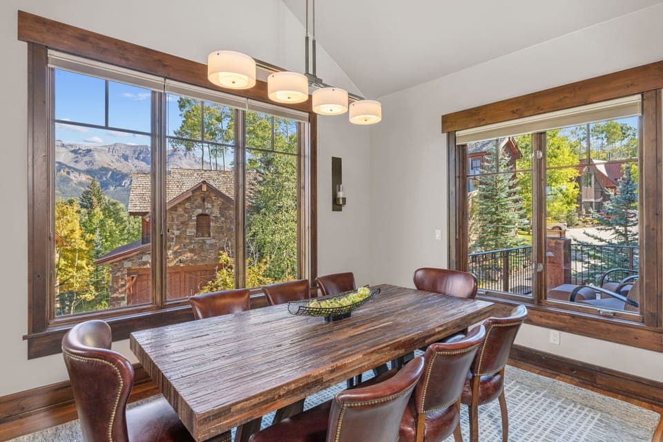 dining area with amazing views and seating for eight