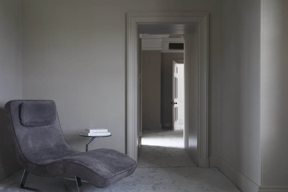 View from room 1, through dressing room to central hallway