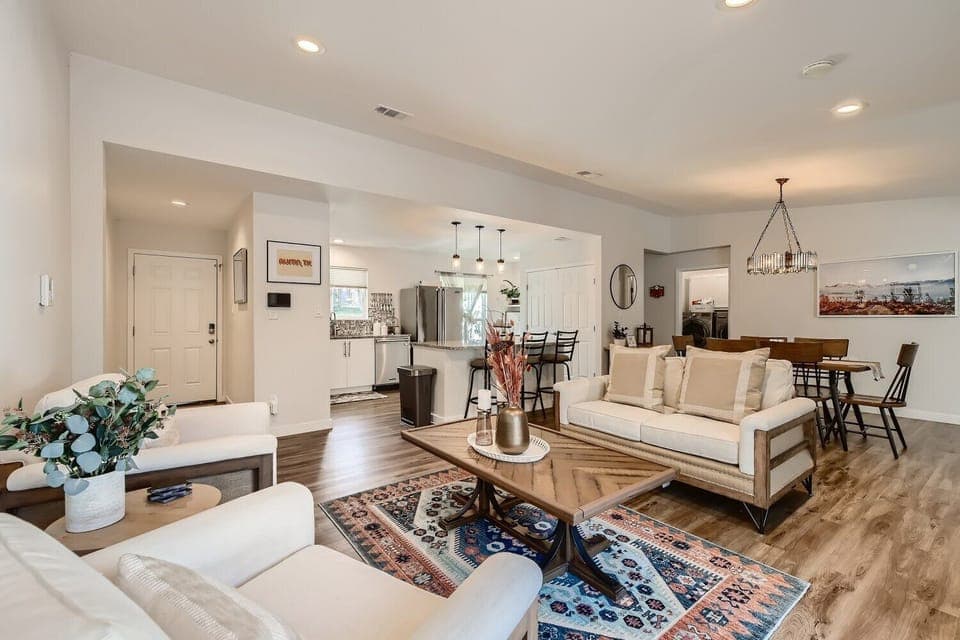 Entryway leading into the cozy sitting room off of the kitchen & dining area