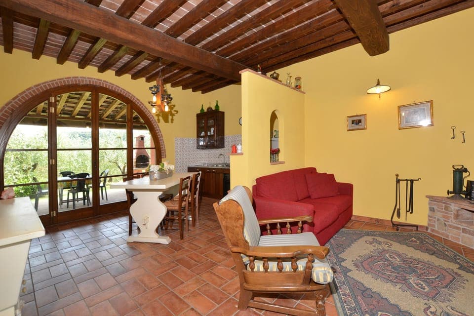 The living room in one of the units