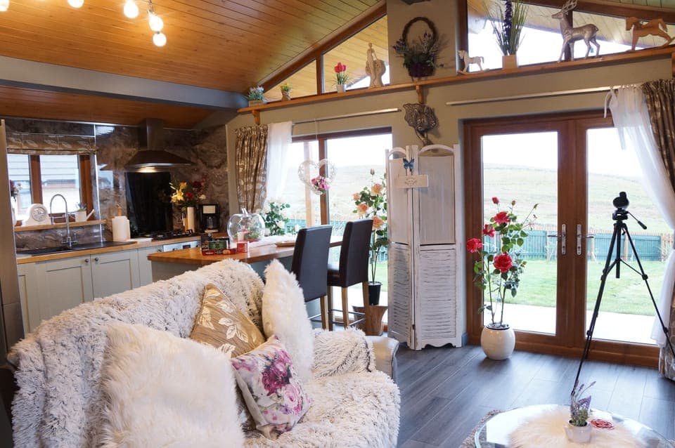 Super comfy living area with spotting scope