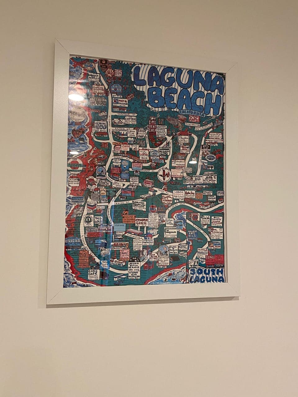 Bedroom 2: vintage map of Laguna Beach.