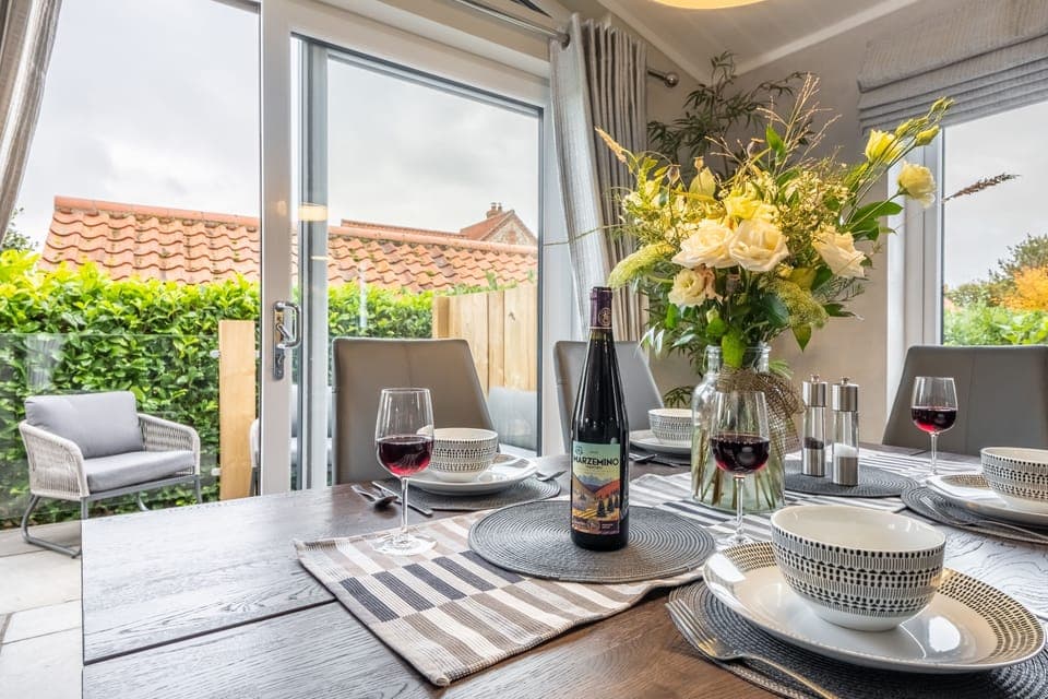 Open doors to the patio area