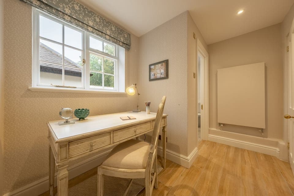 Ground floor:  The Alcove with study area and house safe