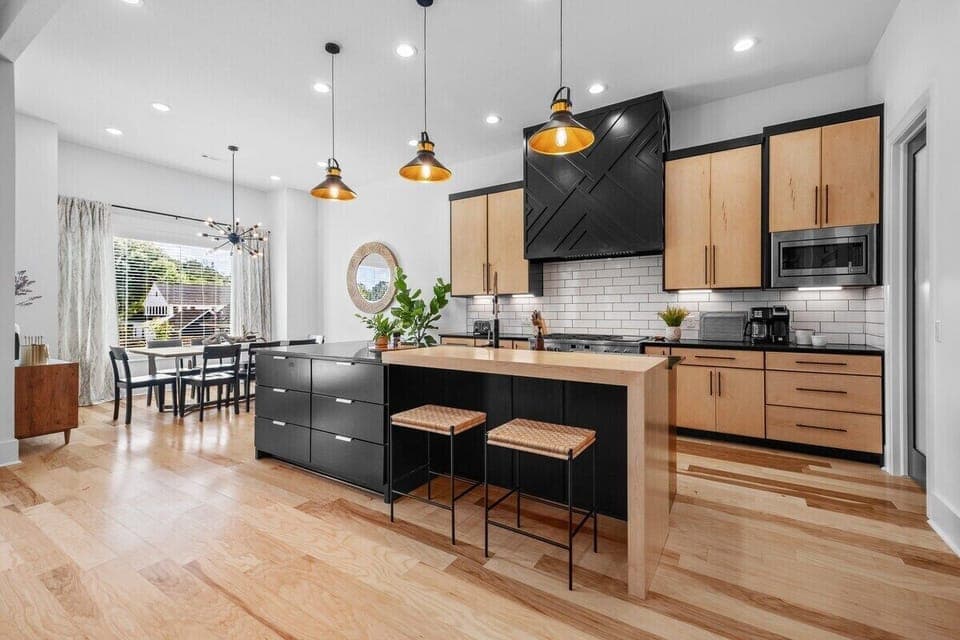 Huge fully stocked kitchen perfect for entertaining and complete with prep space and Sub-zero fridge.
