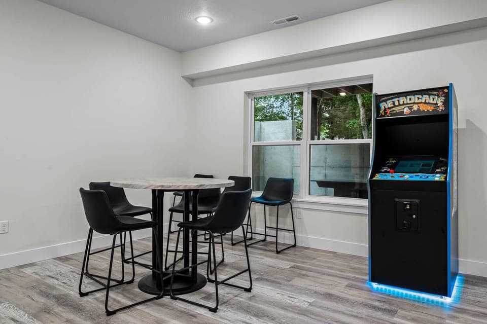 seating for 4 in lower level by kitchenette