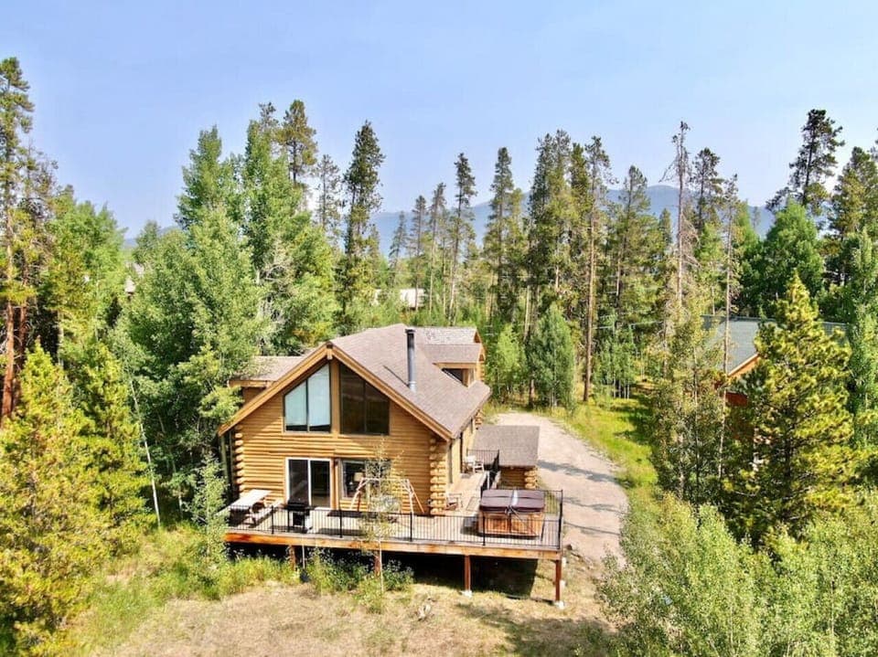 Birdseye view of the front of the house.