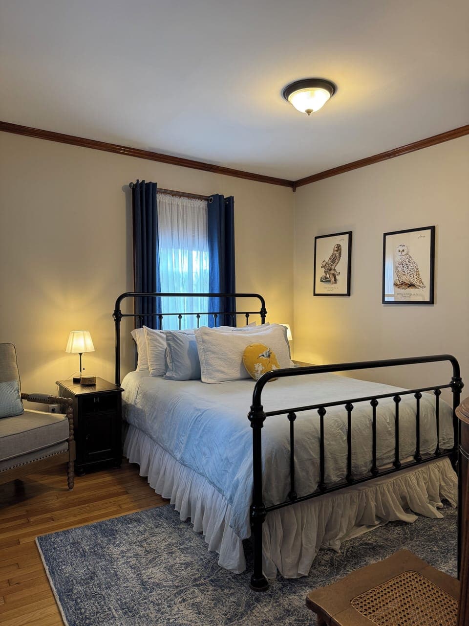 Master Bedroom, black out shades and curtains