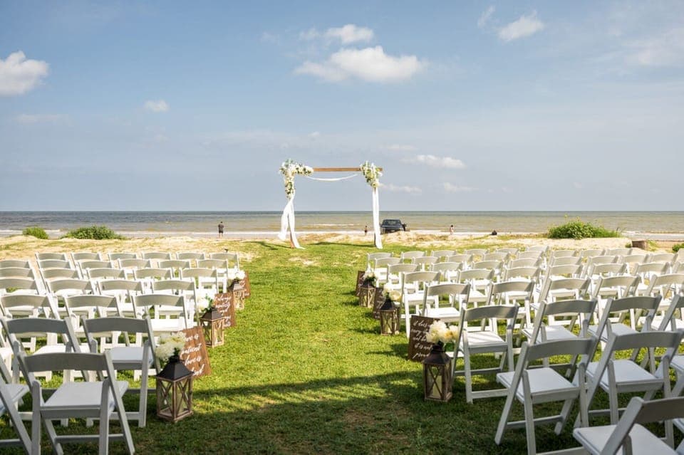 Outdoor banquet area