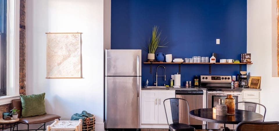 Open concept dining and living space