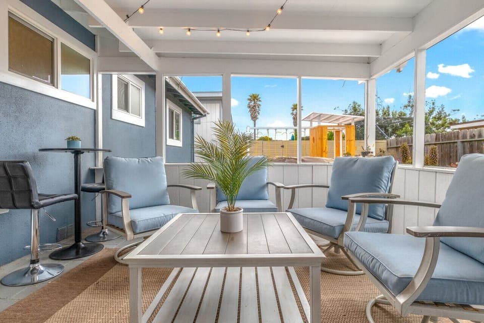 Patio seating to enjoy an afternoon.