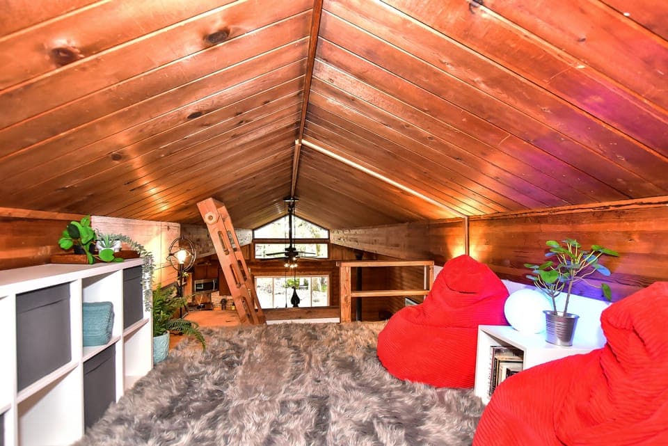 2nd bedroom open loft accessed by ladder. Not suitable for small children