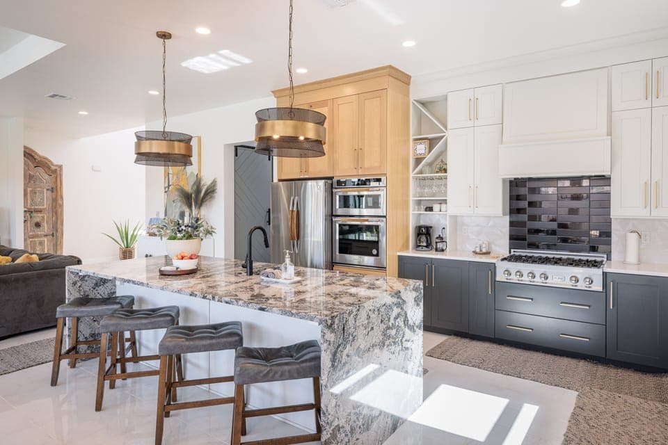 Kitchen Island - The Kitchen Island comfortably seats 4 adults and creates a great space for serving and preparing meals.