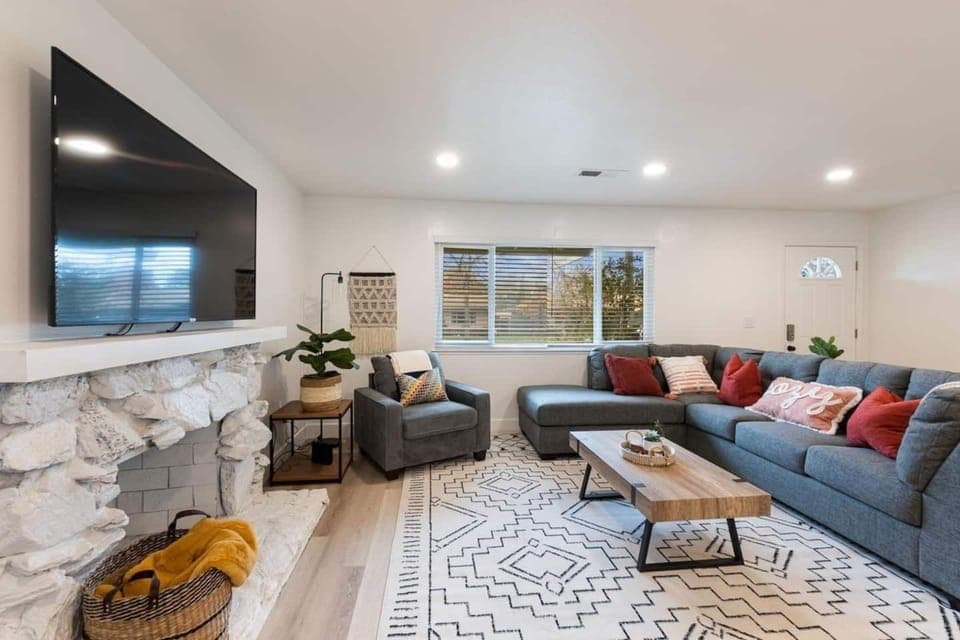 Sit back and relax with our 65" TV