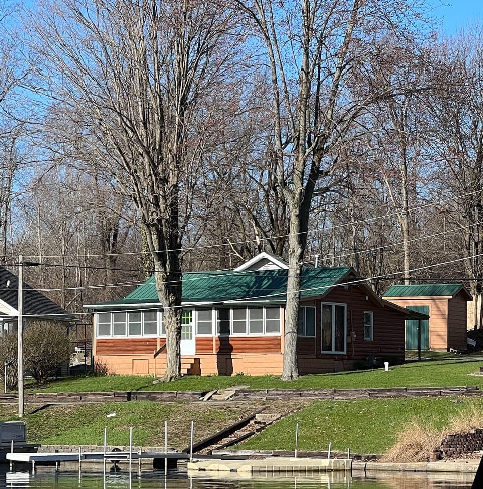 The cabin is perfectly situated just steps from the waterfront. 