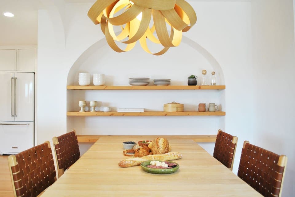 Enjoy a wonderful meal around the dining table.