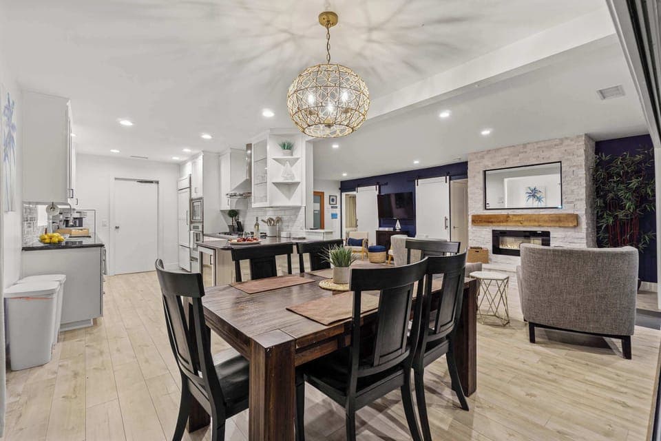 Upper Level | Dining Room Table for Six | Ambient Chandelier