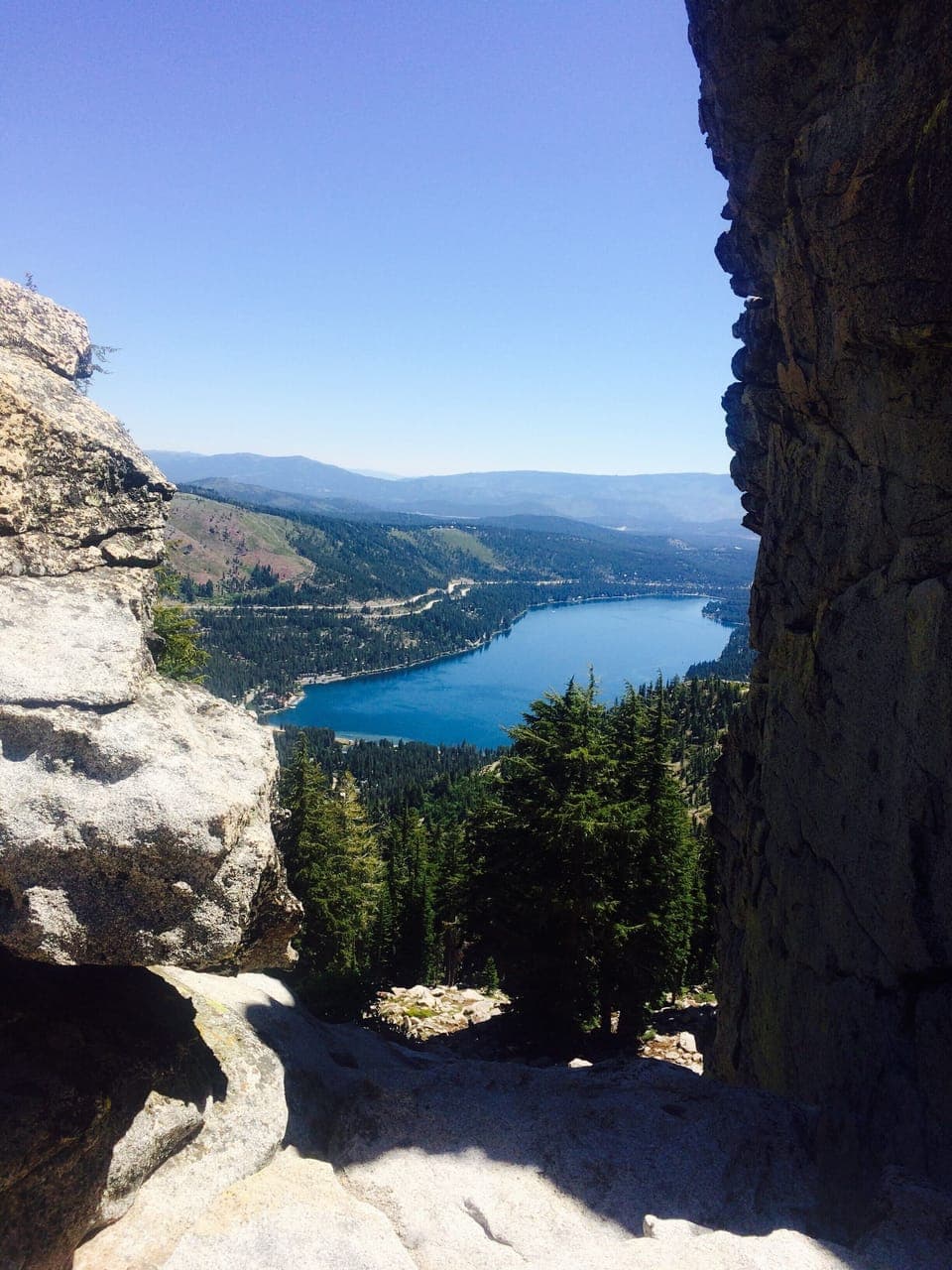 View of Donner Lake from Donner Peak Hike