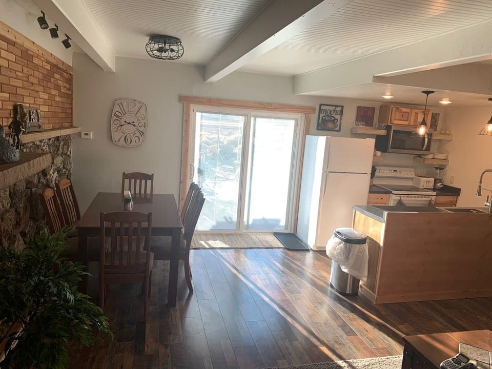 Dining table and kitchen 