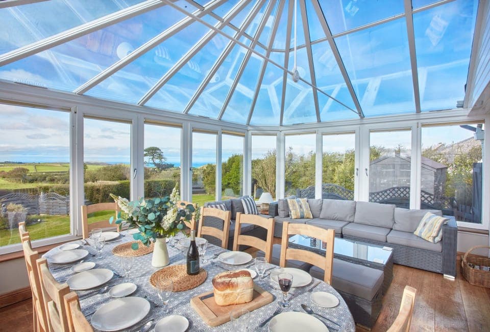 Seawynds, Trelights. Ground floor: Conservatory with views overlooking the garden and distant sea views