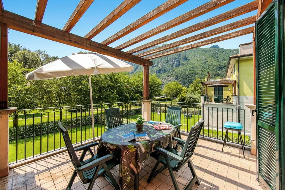 Terrace with partial lake view