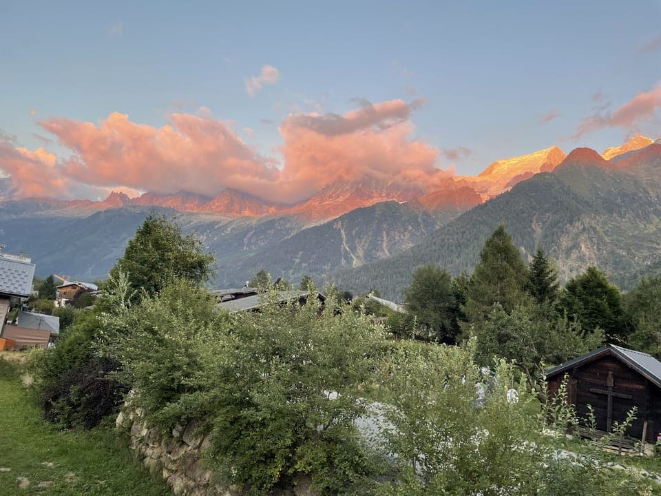 Balcony view at sunset