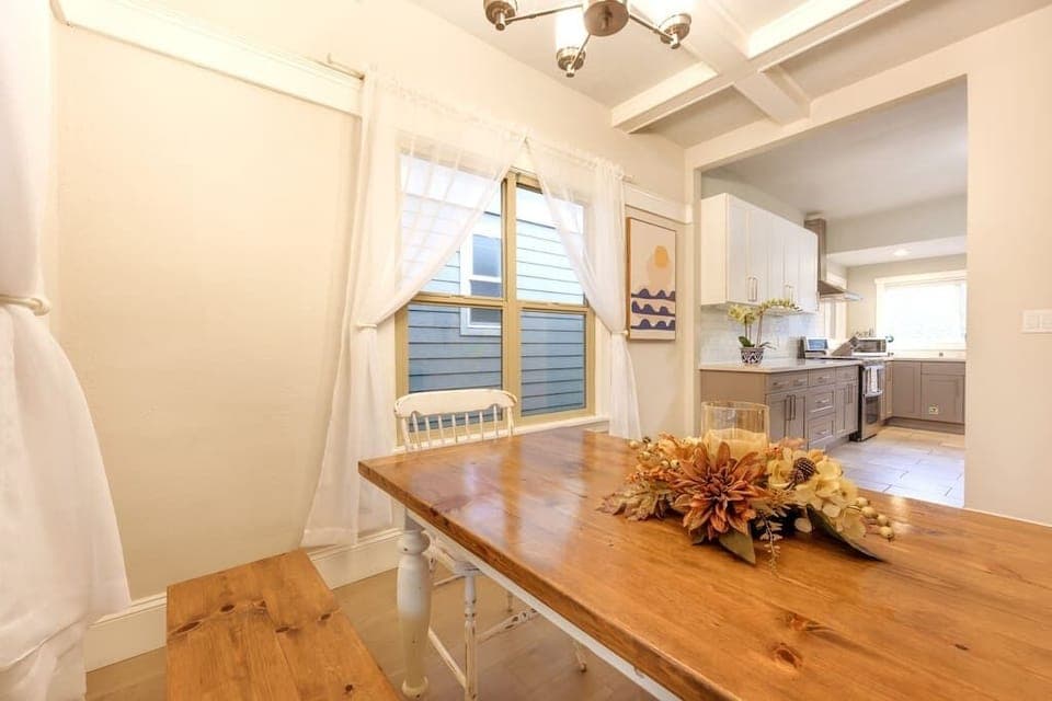 Dining room and Kitchen.
