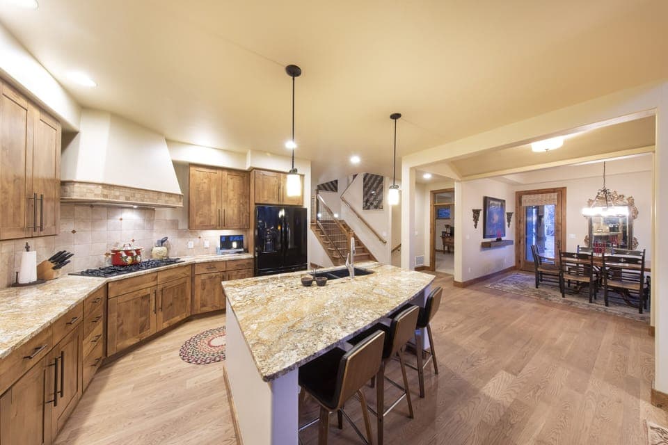 looking from living room to kitchen