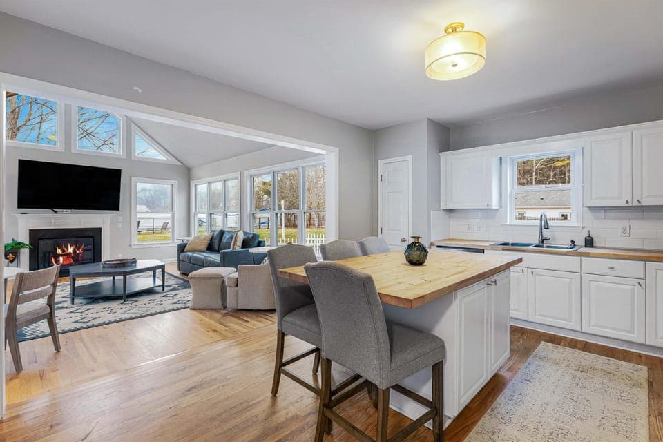 Gather in everyone's favorite space – the kitchen! Enjoy new appliances, counter seating and the open layout leading to the Living Room and dining table. Stocked with all the basics for cooking and food preparation (see “The Space” for details).