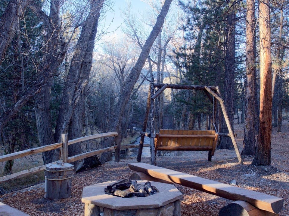 Enjoy river views from the chair swing!
