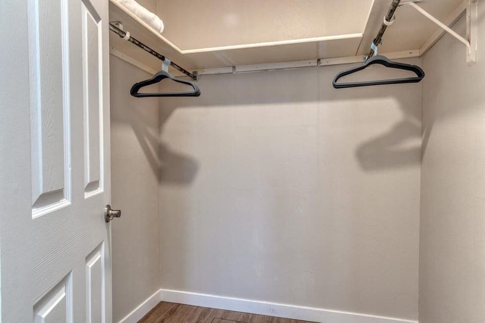 The large closet makes staying organized during your stay a breeze.