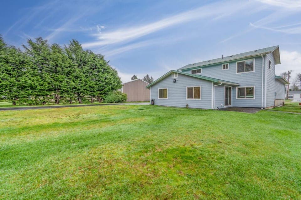 The dogs will love running annd playing in this large yard.