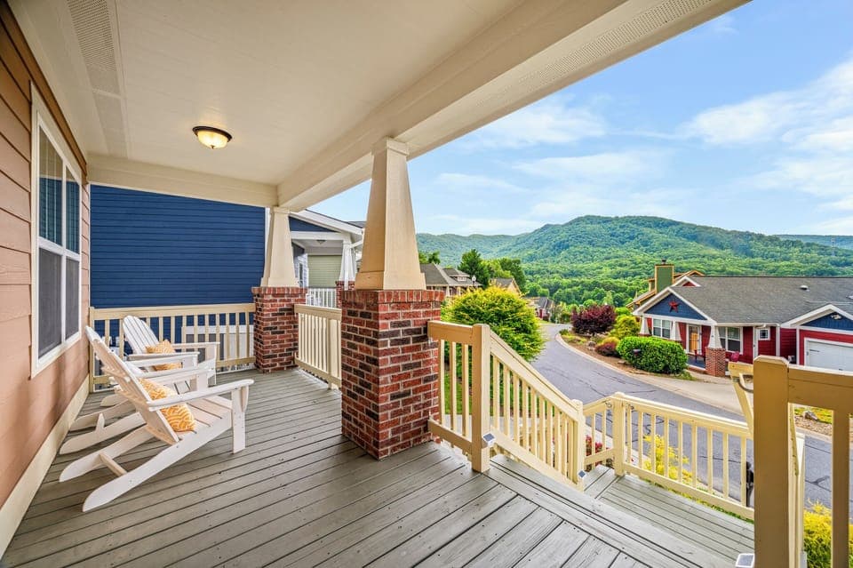 Lush summer mountain views from the front porch.