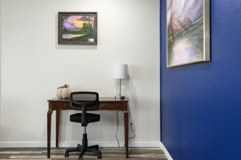 Small Desk with USB Ports to work on.