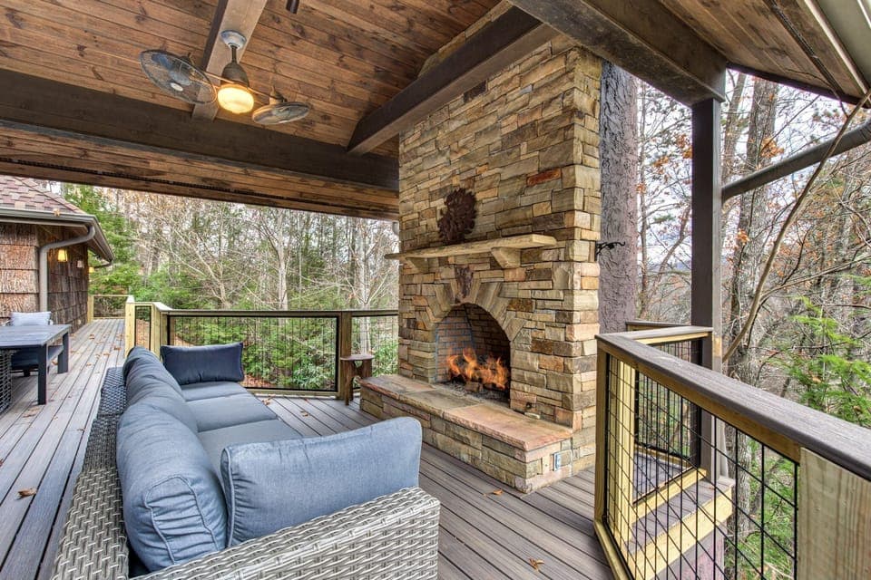 Haven and Hearth outdoor fireplace