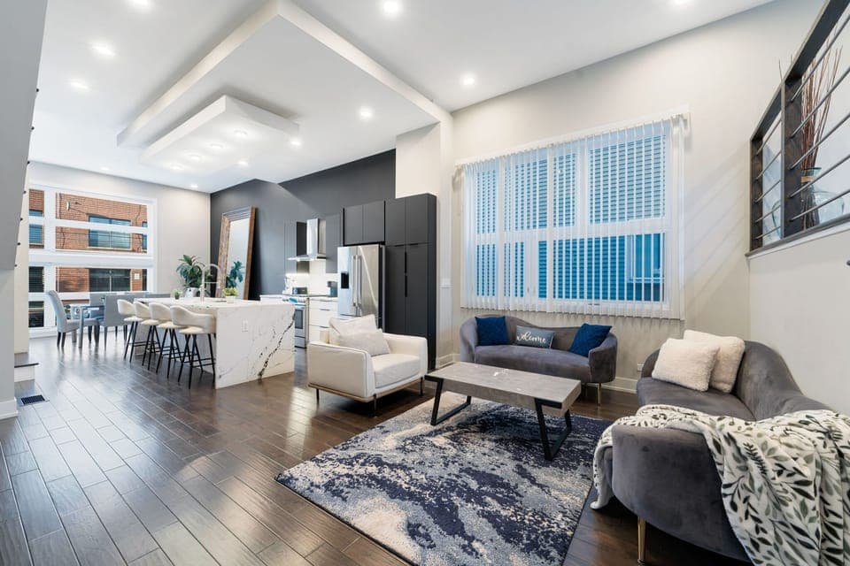 Stylish living room with comfortable seating and a welcoming, open feel.