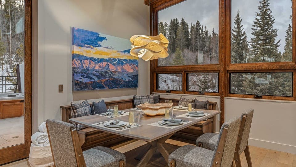 Breakfast nook adjacent to kitchen