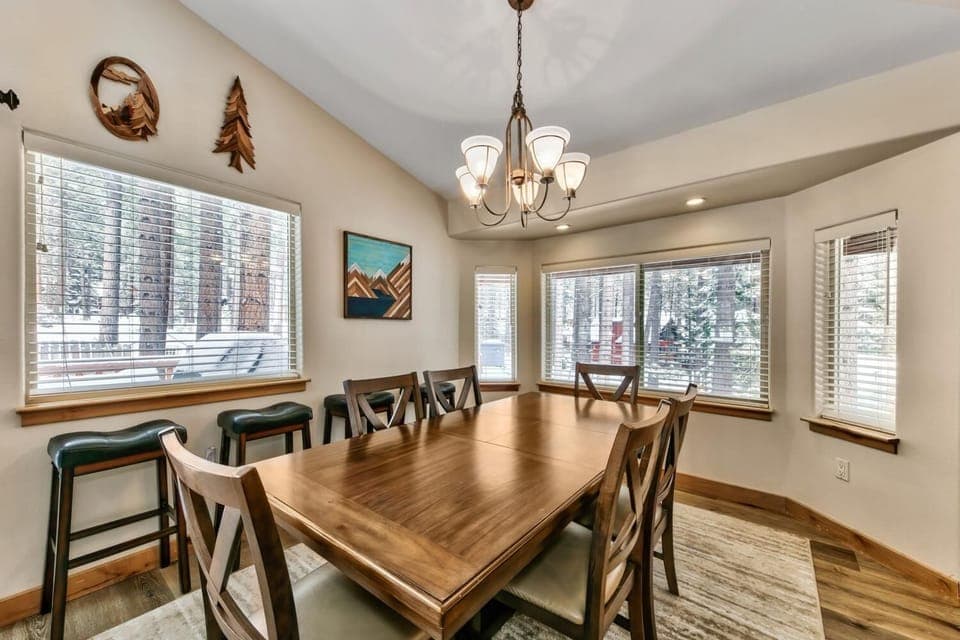 Many family memories will be made gathered around meals at this dining table.