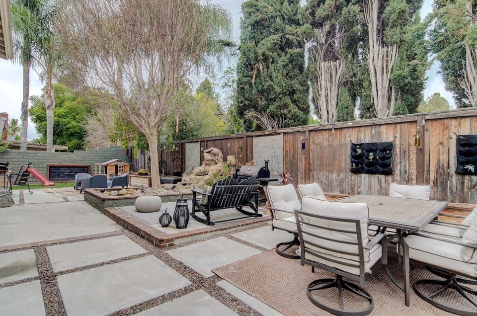 Backyard Oasis with ample seating to relax and unwind after a long day. 