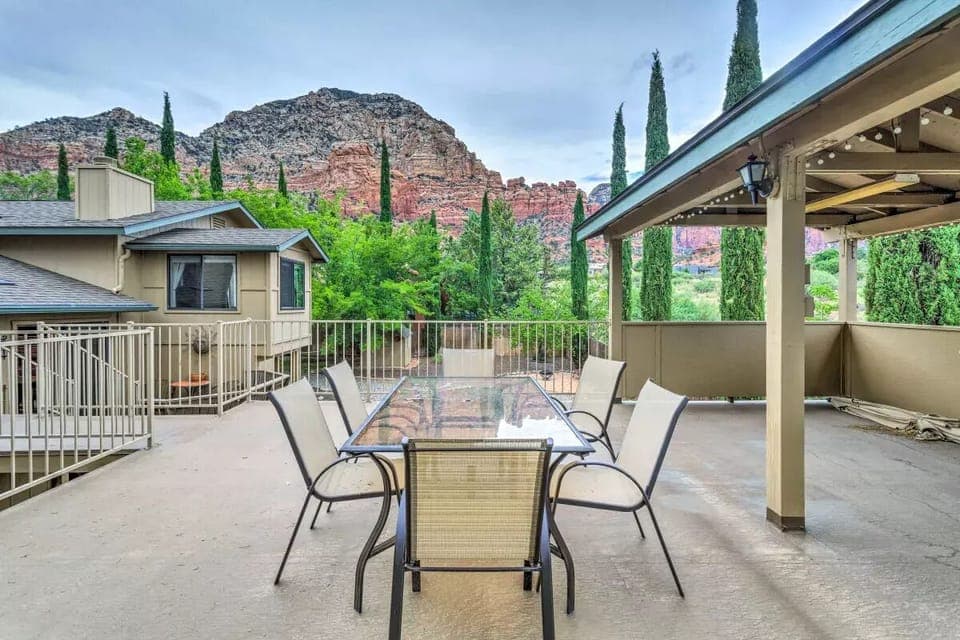 Deck with Red Rock Views and Chairs 
