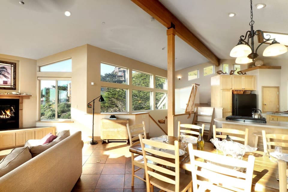 Open dining / living / kitchen area