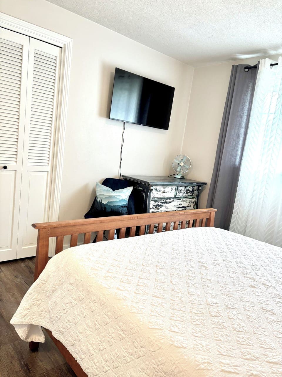 Each bedroom has a TV that is set up for your own streaming subscriptions.  