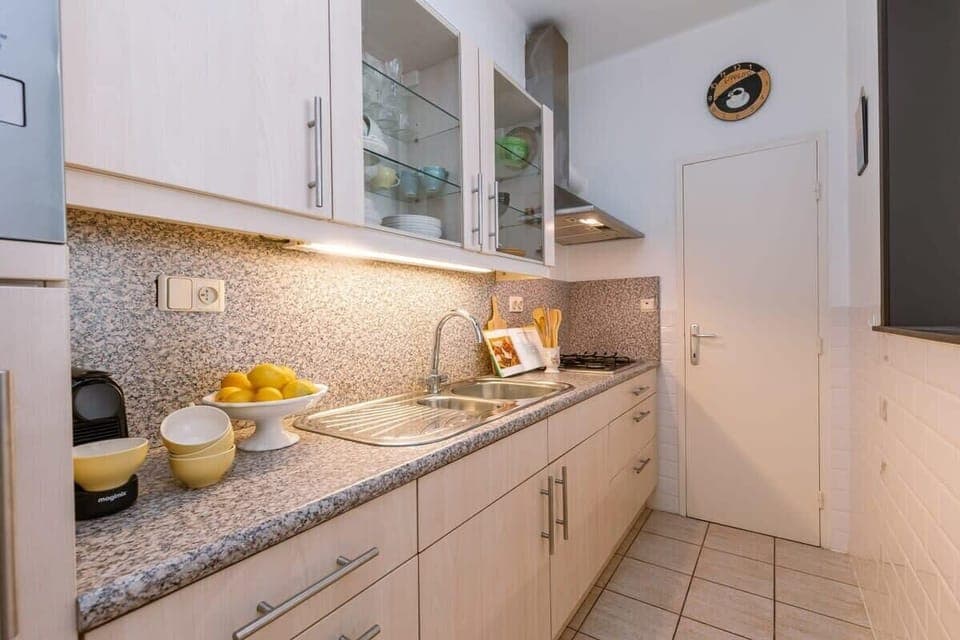 Spacious kitchen with ample counter space

