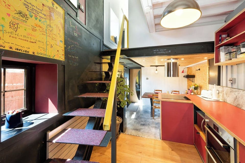 Open staircase and our wall