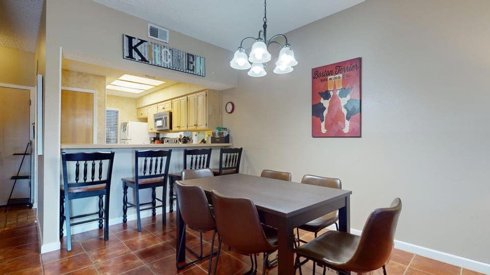 Dining area and kitchen