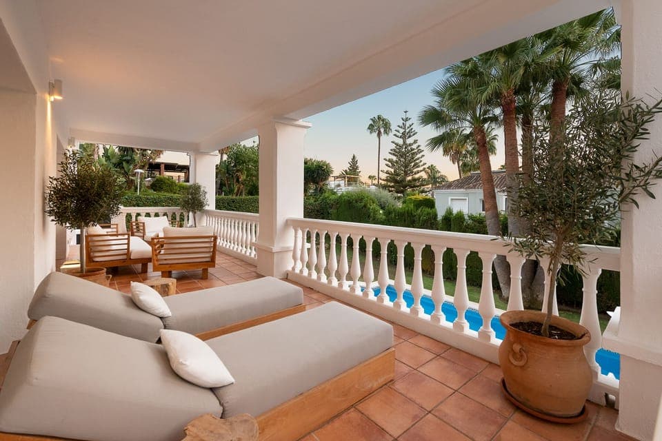 Outdoor area at sunset