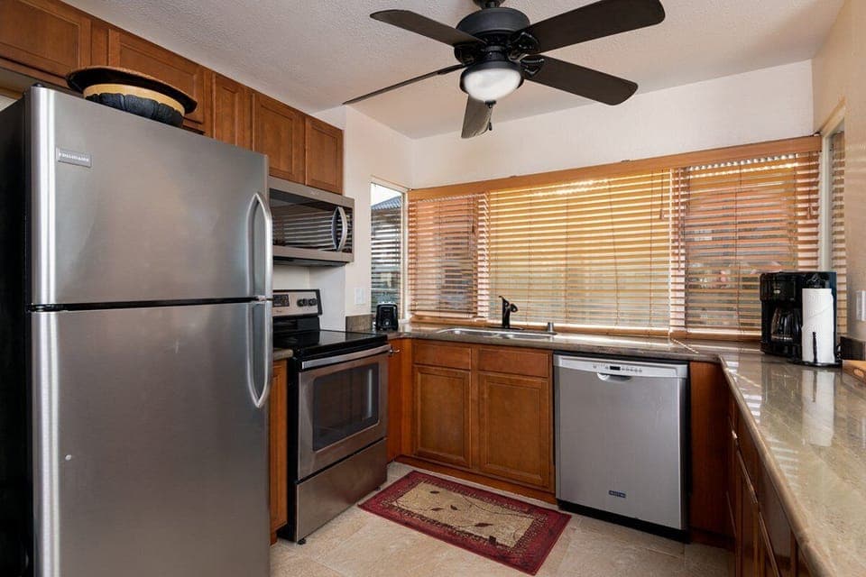 Nicely Updated Kitchen. Modern appliances and all cooking essentials for casual meals or gourmet preparation.