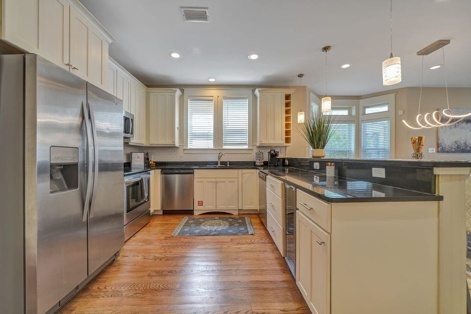 [Kitchen] Fully equipped kitchen, stainless steel appliances & TWO dishwashers.